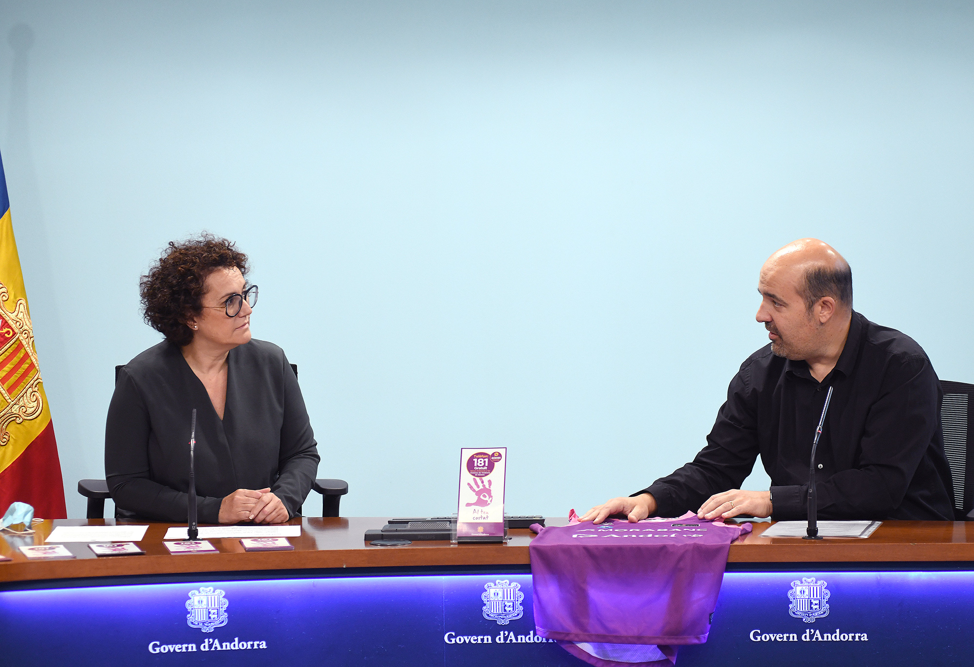 El Ministeri d’Afers Socials, Joventut i Igualtat i el Bàsquet Club Morabanc Andorra s’uneixen per lluitar contra la violència envers les dones