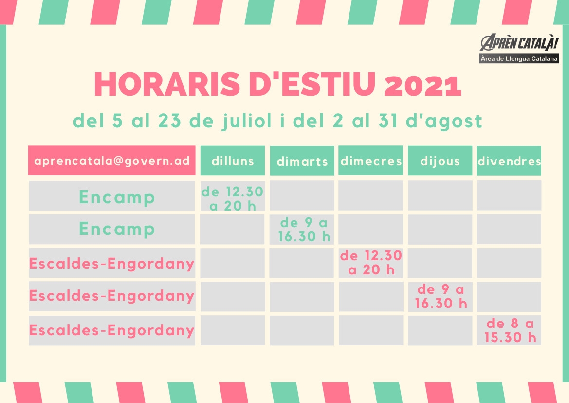 El Departament de Política Lingüística diversifica l’oferta formativa amb l’obertura de dos centres de català durant l’estiu