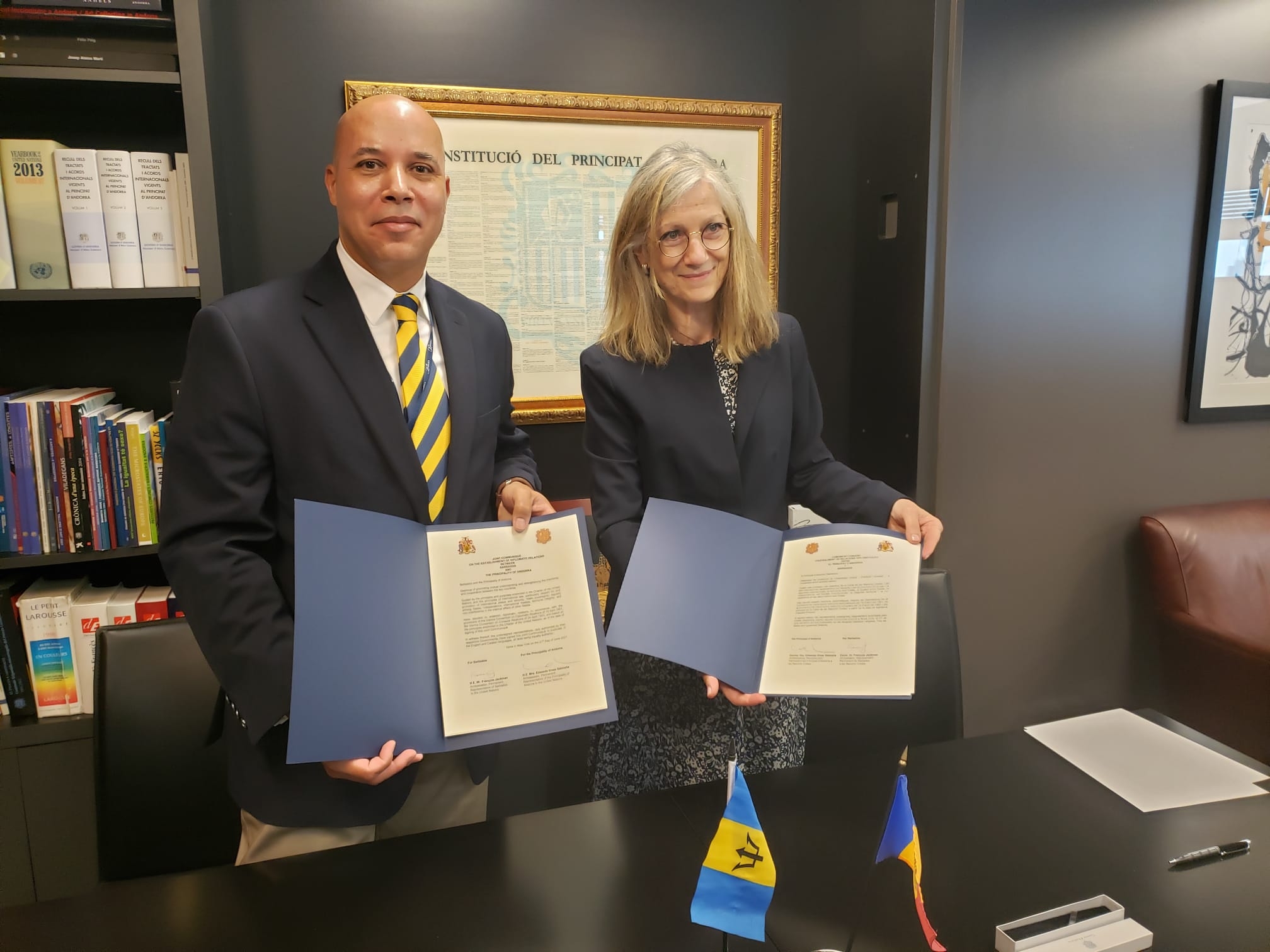 Establiment de relacions diplomàtiques entre la Barbados i el Principat d’Andorra