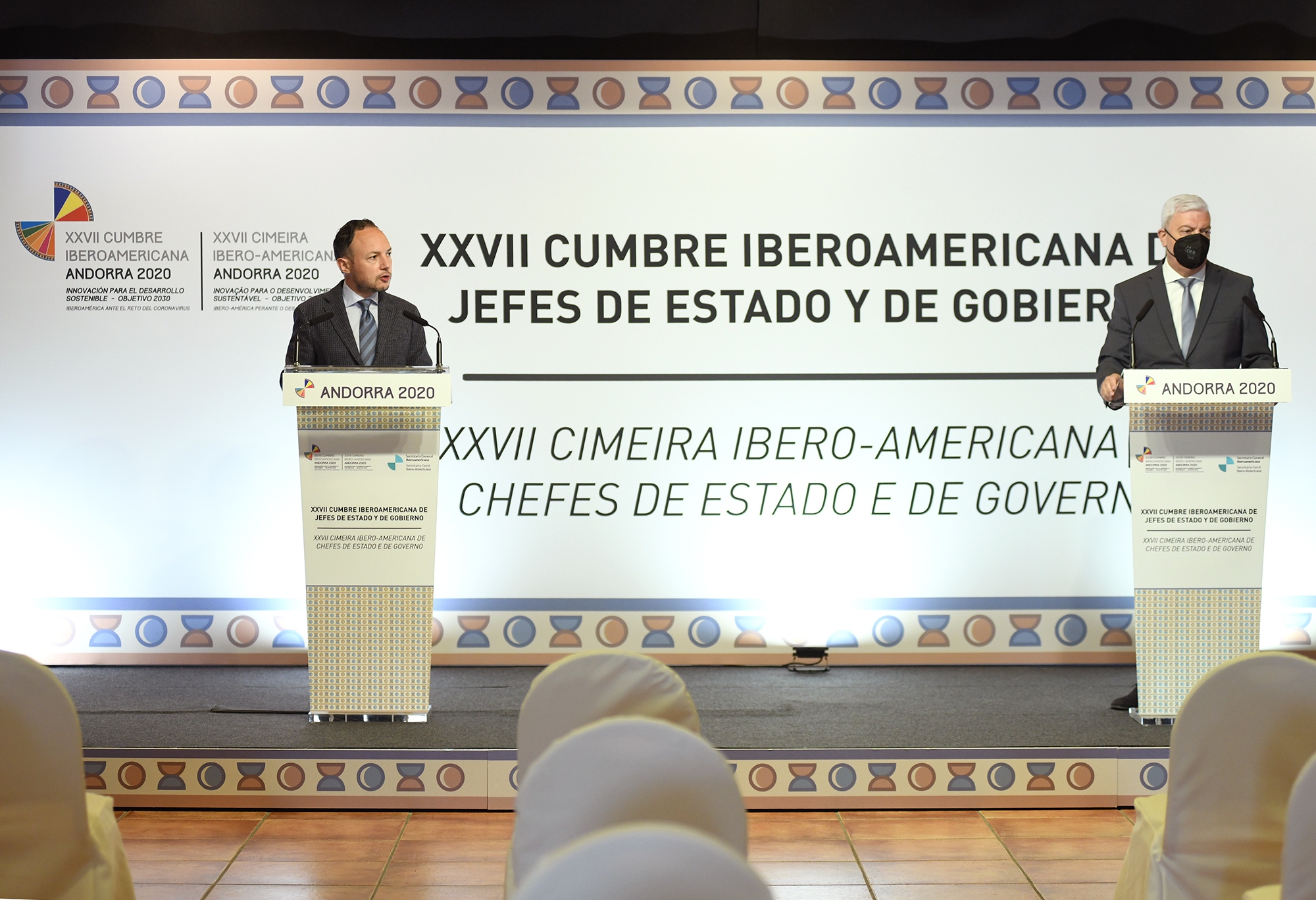 Espot i Cadena afirmen l’oportunitat de visibilització per Andorra en la presentació dels actes inclosos en el XIII Trobada Empresarial Iberoamericana i en la XXVII Cimera Iberoamericana de Caps d’Estat i de Govern