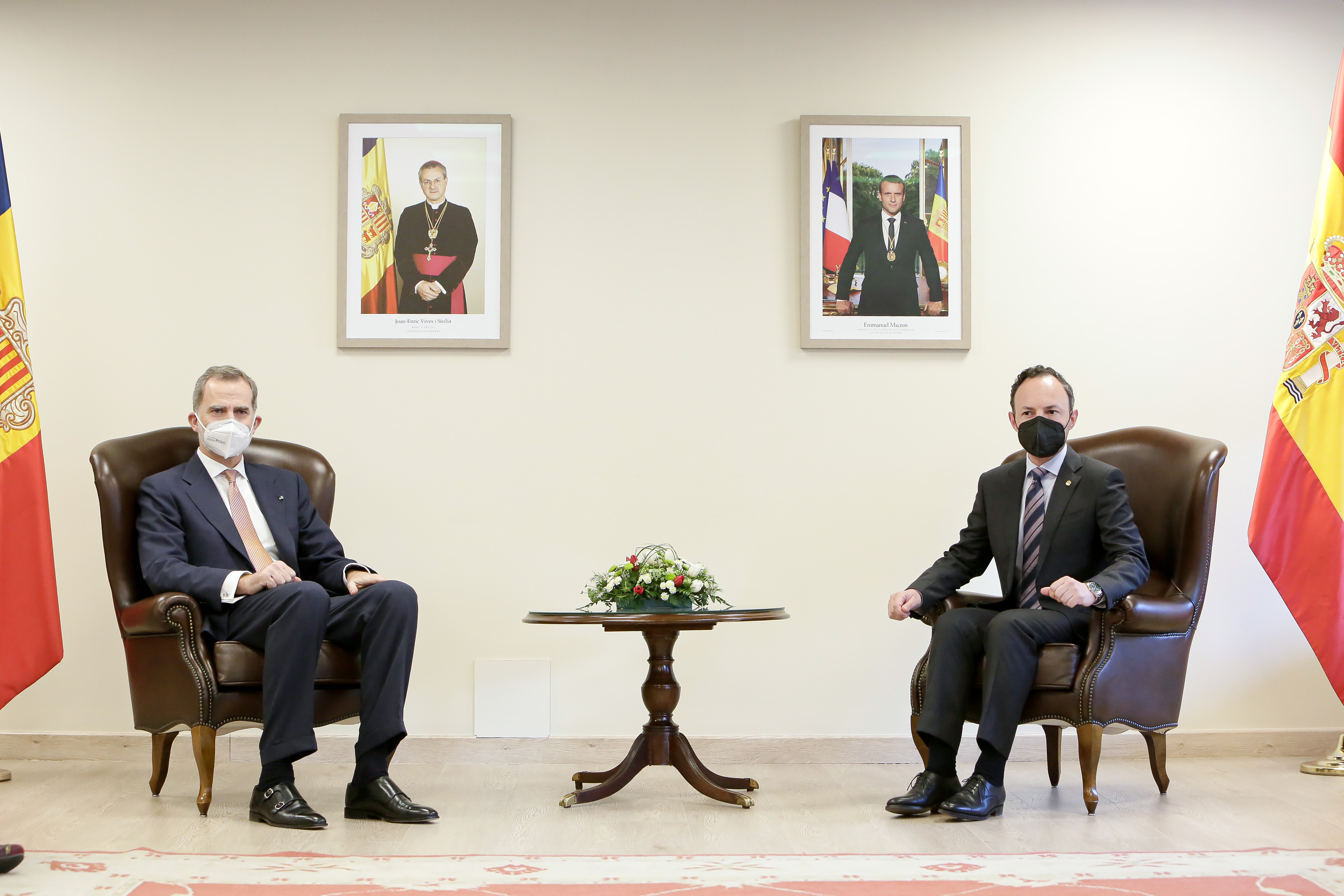 Xavier Espot rep i el Rei Felip VI a la seu del Govern