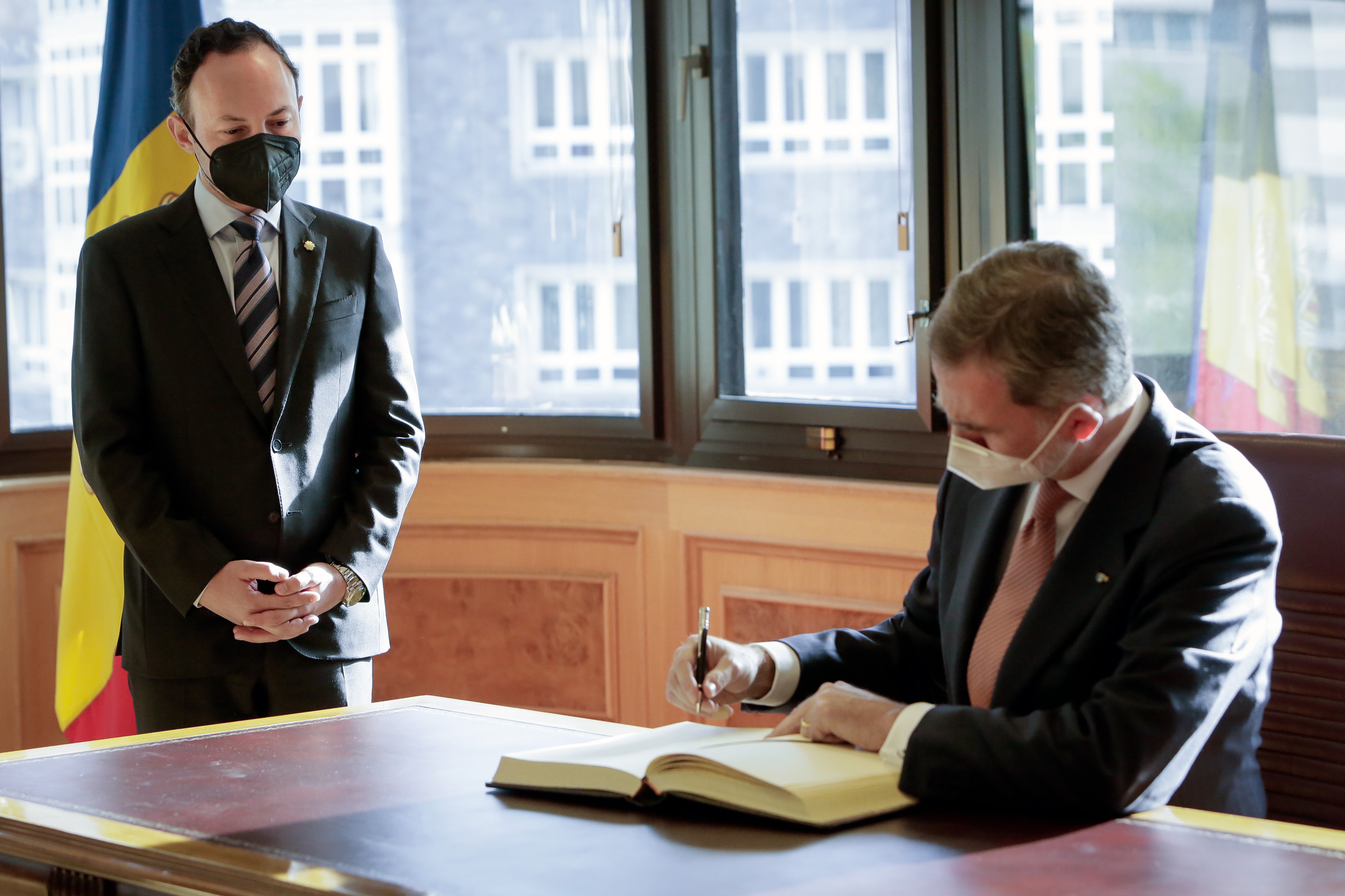 Xavier Espot rep i el Rei Felip VI a la seu del Govern