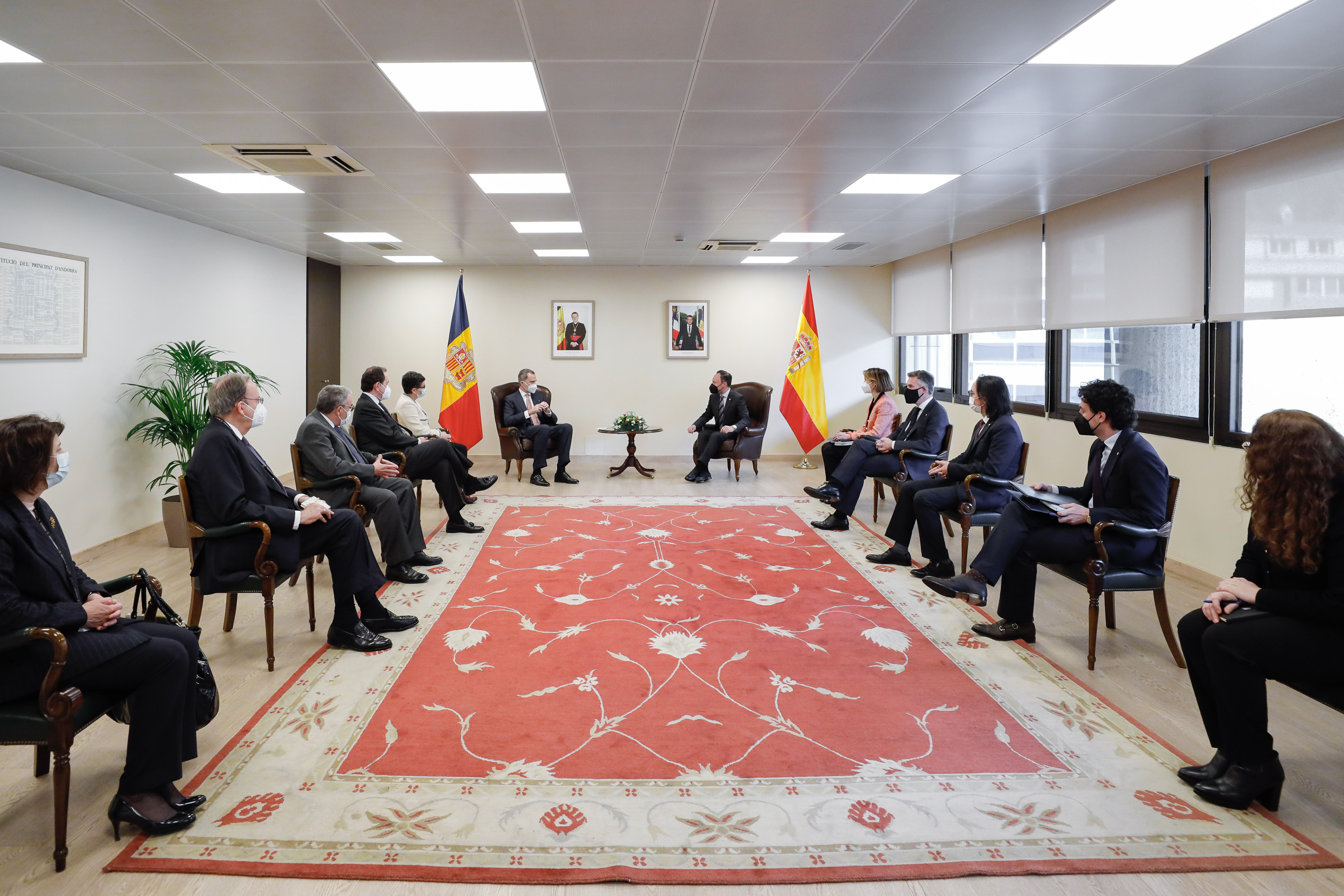 Xavier Espot rep i el Rei Felip VI a la seu del Govern