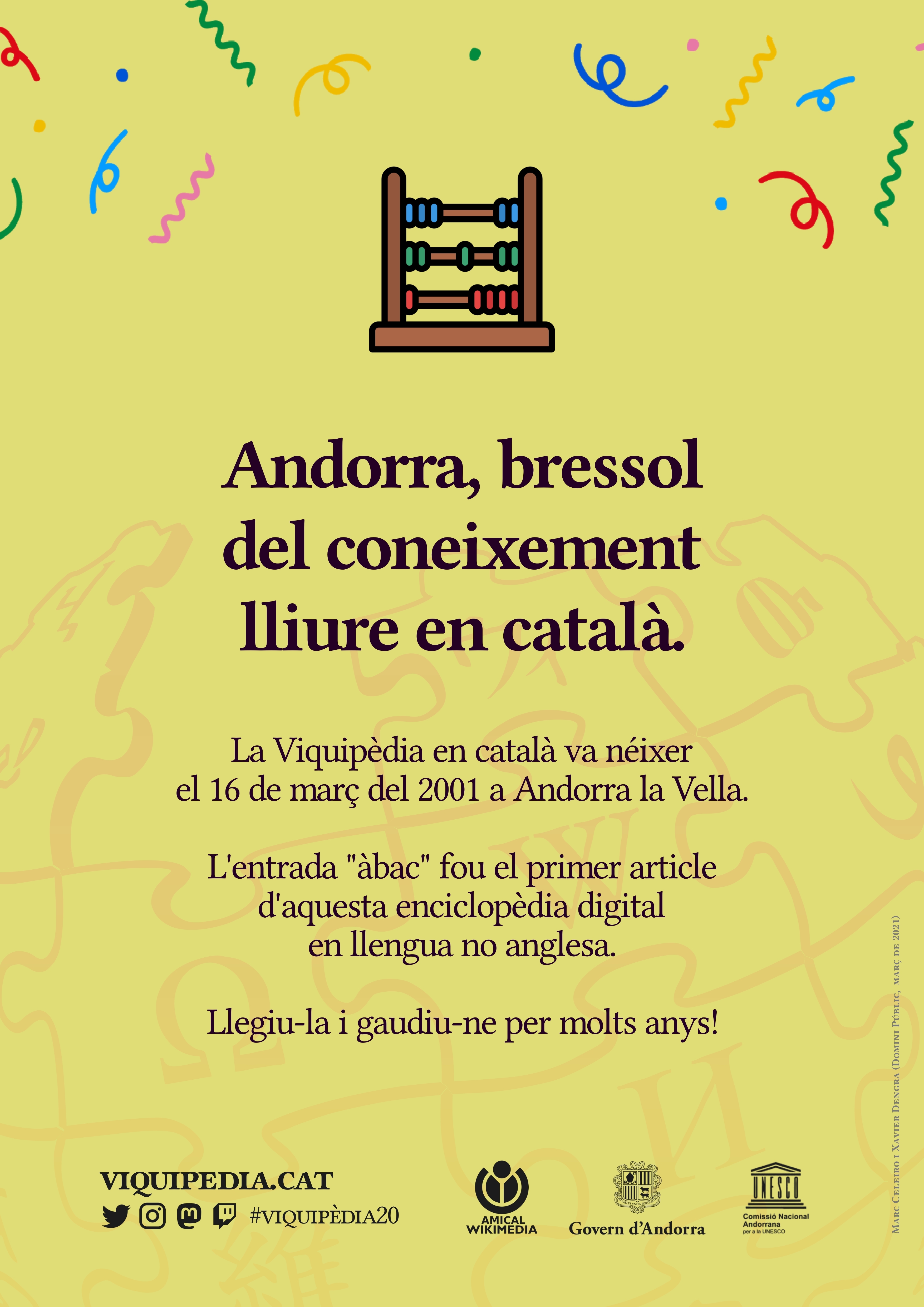 Campanya per editar i llegir la Viquipèdia en català en la celebració del vintè aniversari