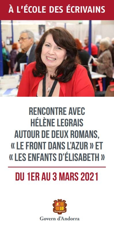 Educació organitza xerrades als centres de segona ensenyança i batxillerat amb l’escriptora Hélène Legrais per celebrar el Dia Internacional de la Francofonia