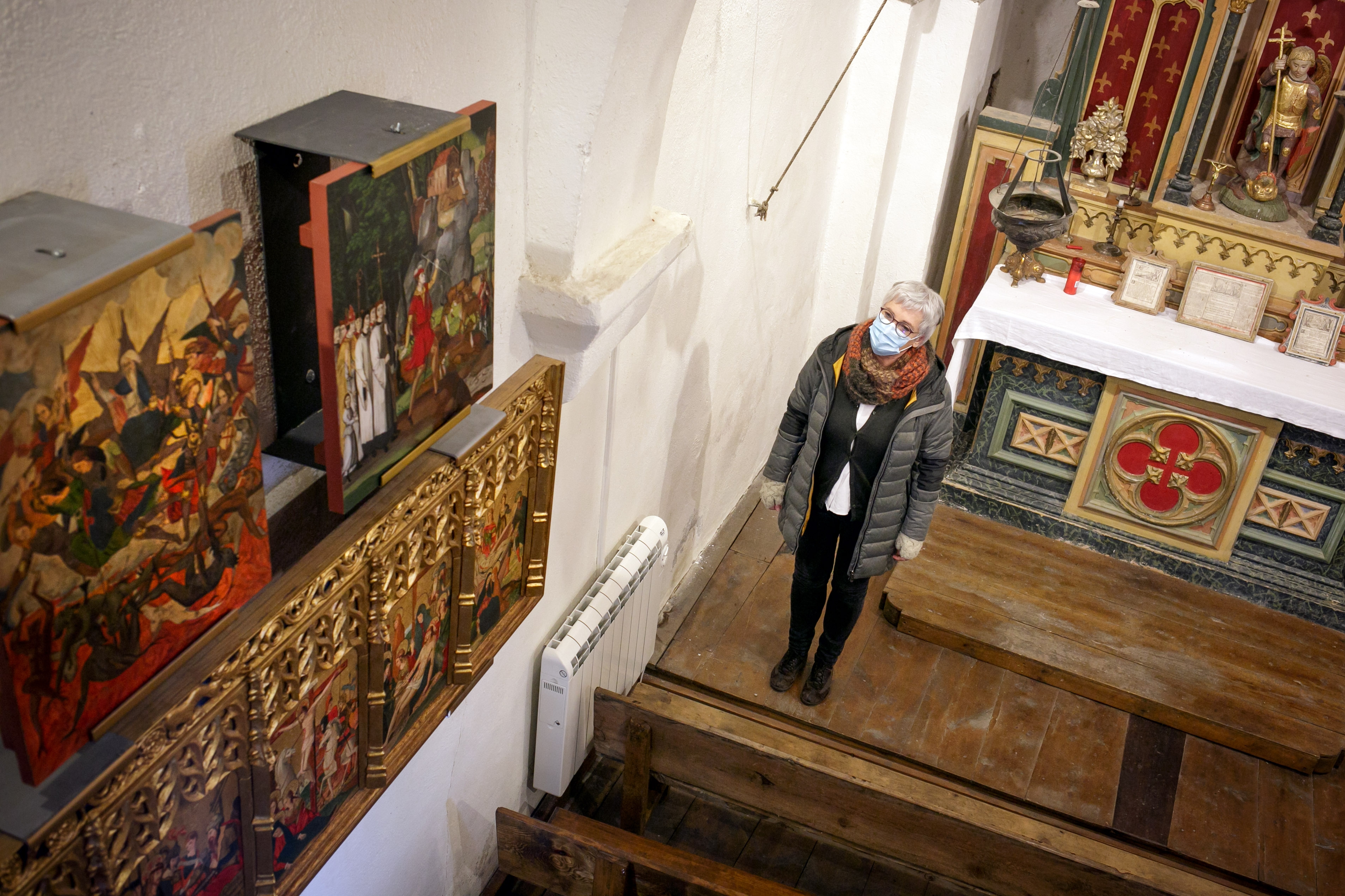 Reproduïda l’obra ‘L’aparició del mont Gàrgan’ del retaule de Sant Miquel de Prats