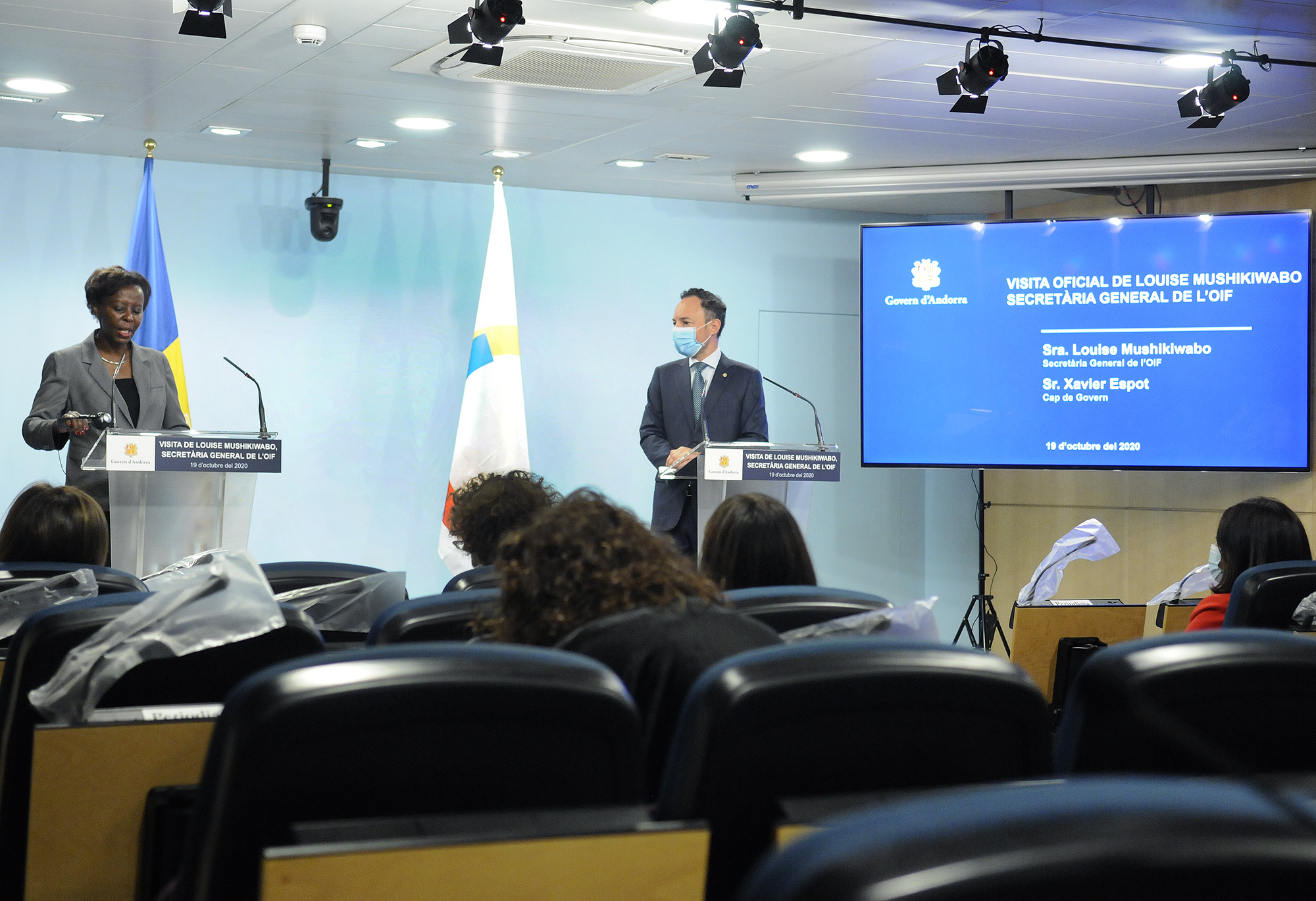 La secretària general de la Francofonia, Louise Mushikiwabo, destaca la implicació del Principat d’Andorra a l’OIF