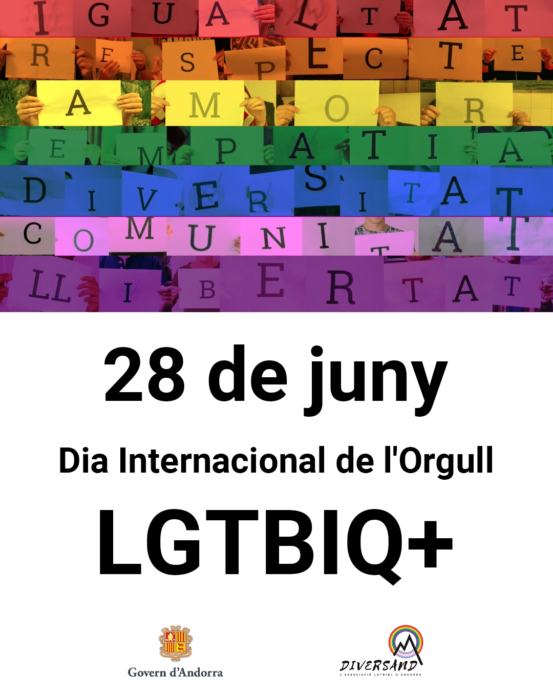 El Govern s’afegeix al Dia Internacional de l’Orgull LGTBIQ+, que se celebra el 28 de juny