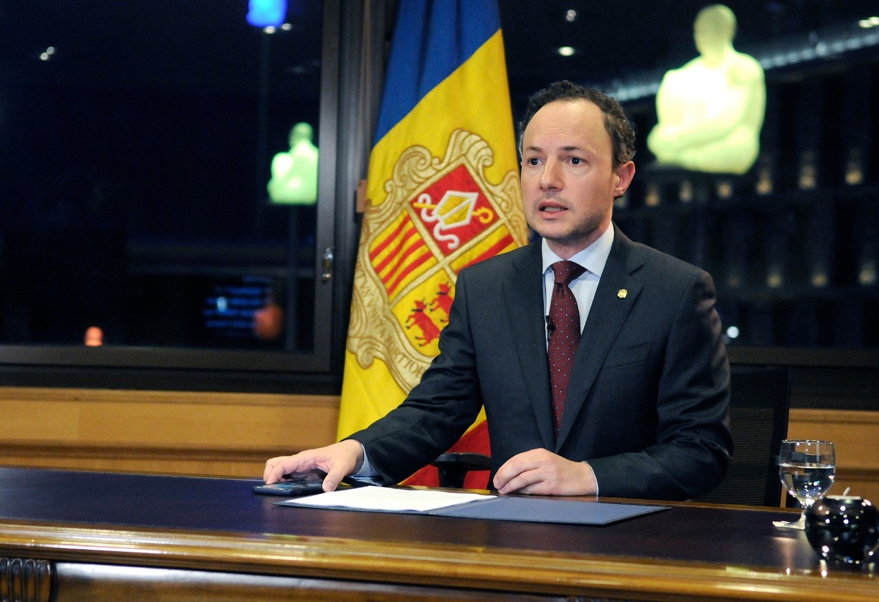 Intervenció del cap de Govern, Xavier Espot, per explicar les noves mesures econòmiques i socials per pal·liar les conseqüències de la crisi sanitària