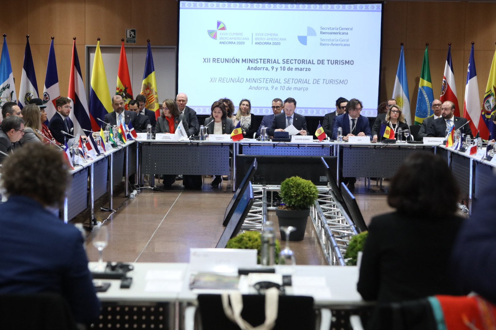 Xavier Espot, Verònica Canals i Rebeca Grynspan inauguren la XII Reunió Iberoamericana de Ministres de Turisme a Andorra