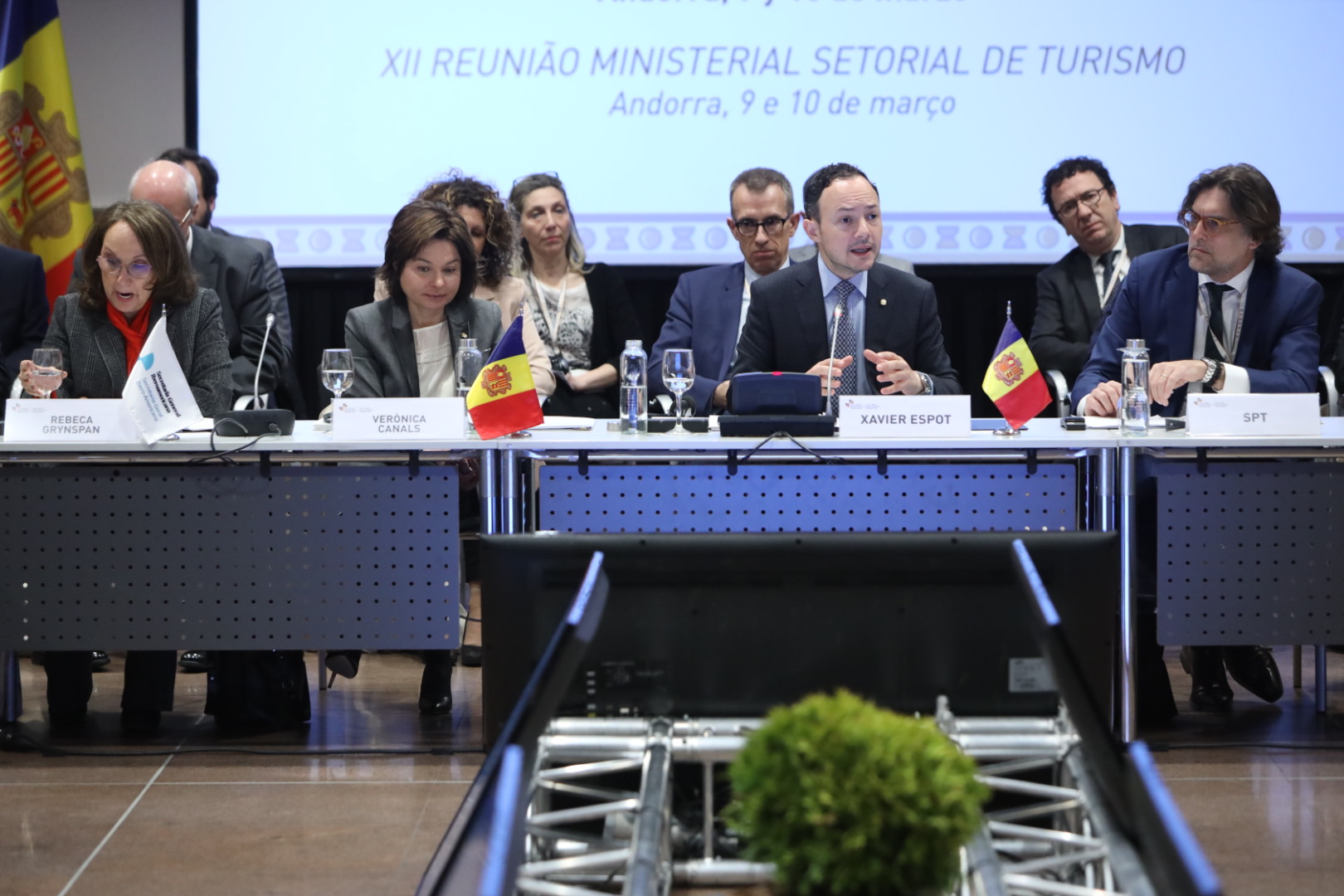 Xavier Espot, Verònica Canals i Rebeca Grynspan inauguren la XII Reunió Iberoamericana de Ministres de Turisme a Andorra