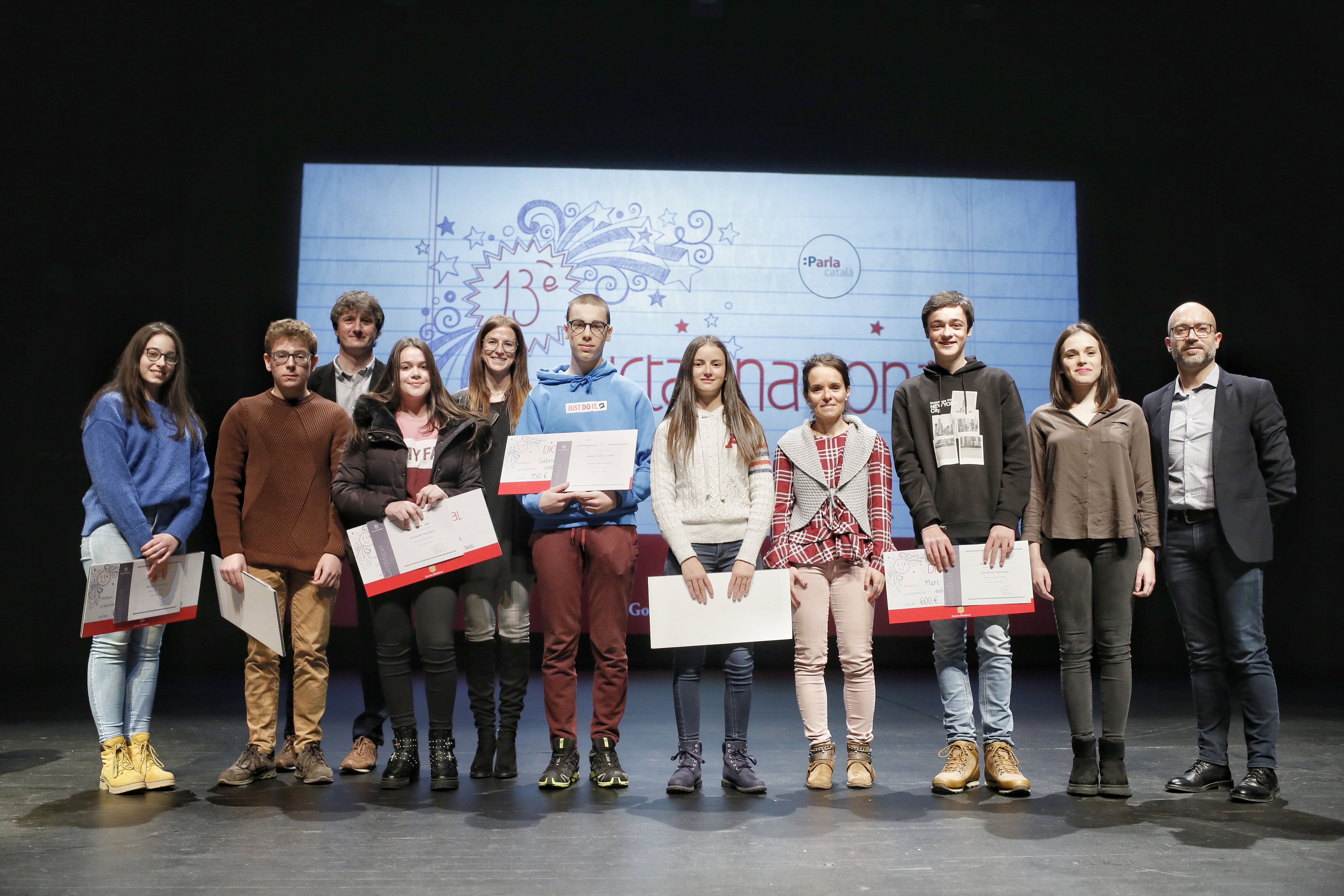 Riva lliura els premis del 13è Dictat Nacional als guanyadors Elena Martín i Marc Salinas