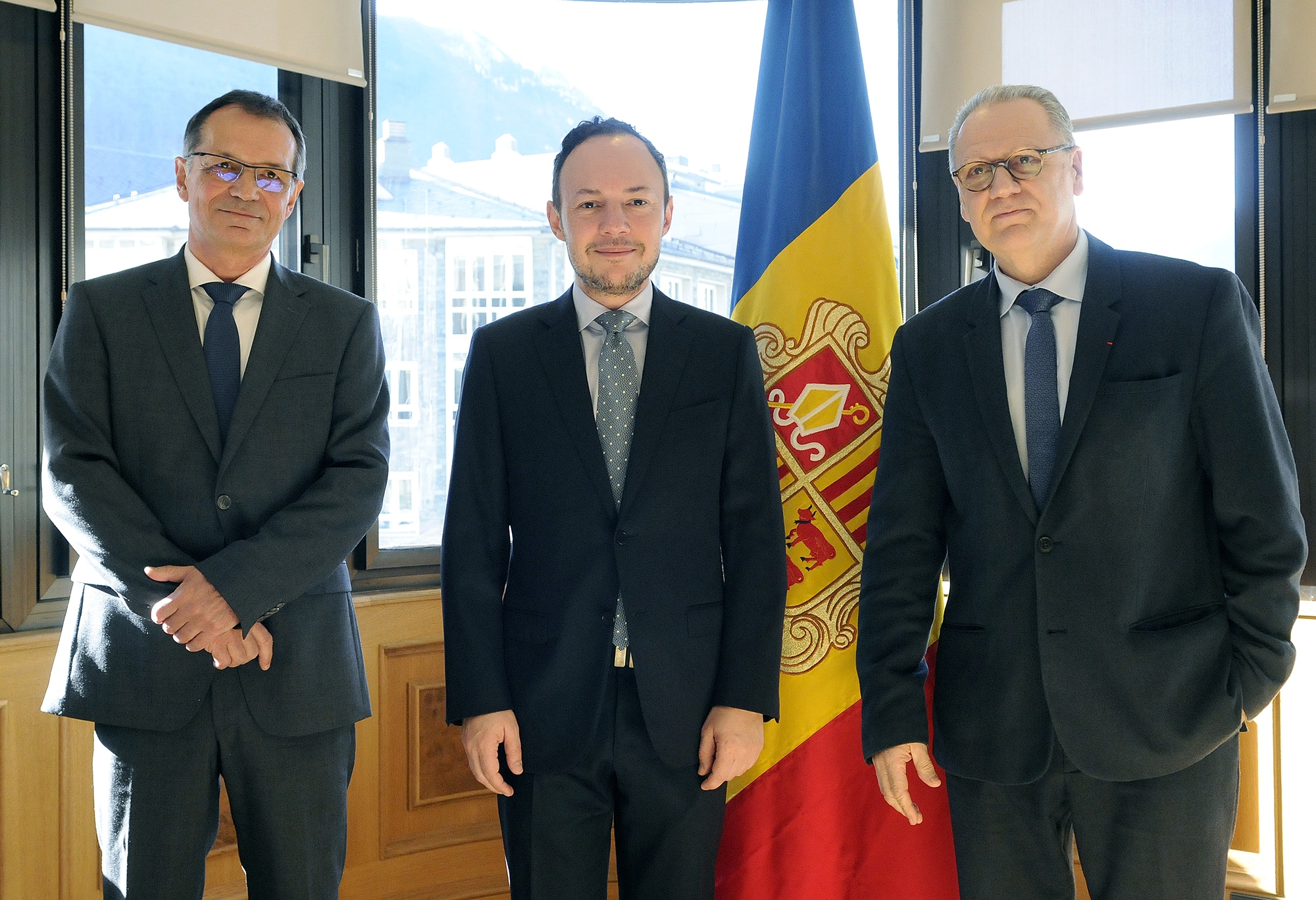 Espot, Ubach, Torres i Calvó tracten les relacions transfrontereres amb el prefecte dels Pirineus Orientals, Philippe Chopin, i el sotsprefecte de Prades, Dominique Fossat