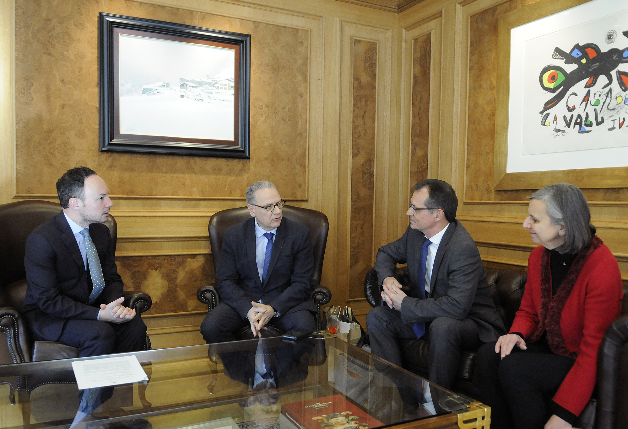 Espot, Ubach, Torres i Calvó tracten les relacions transfrontereres amb el prefecte dels Pirineus Orientals, Philippe Chopin, i el sotsprefecte de Prades, Dominique Fossat