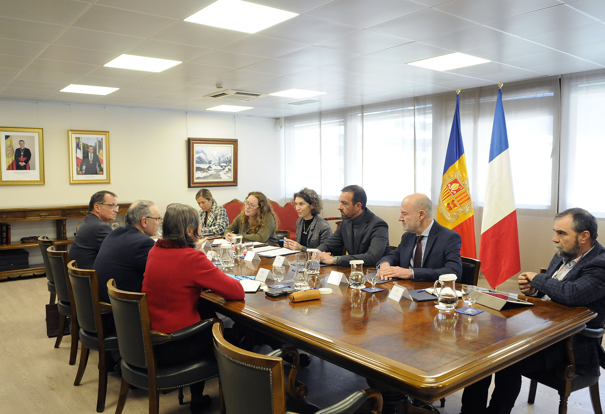 Espot, Ubach, Torres i Calvó tracten les relacions transfrontereres amb el prefecte dels Pirineus Orientals, Philippe Chopin, i el sotsprefecte de Prades, Dominique Fossat