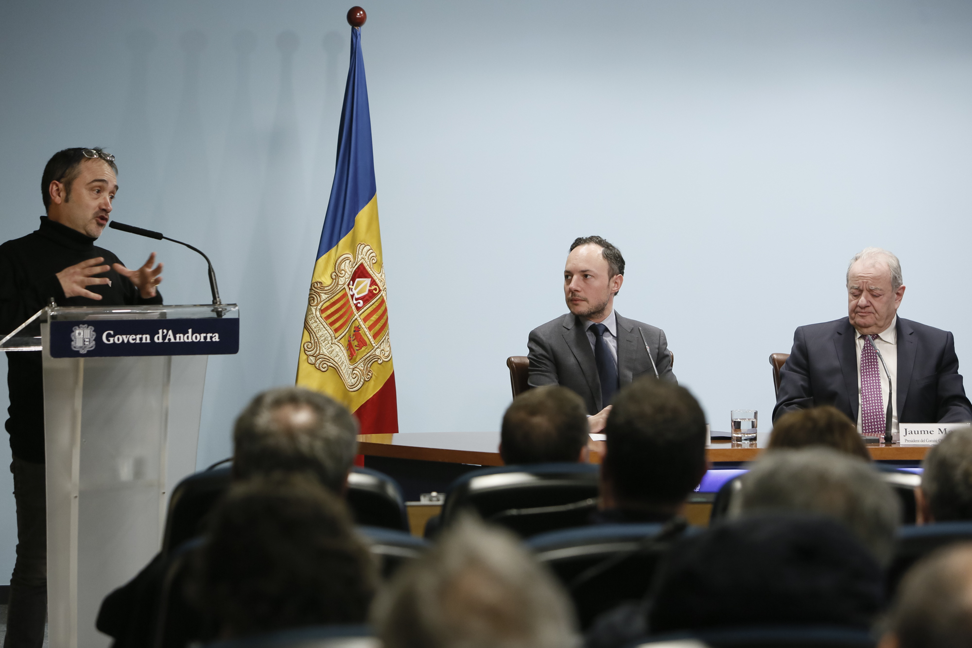 Xavier Espot i Jaume Martí presenten la imatge gràfica dels Jocs dels Petits Estats d’Europa que acollirà Andorra el 2021