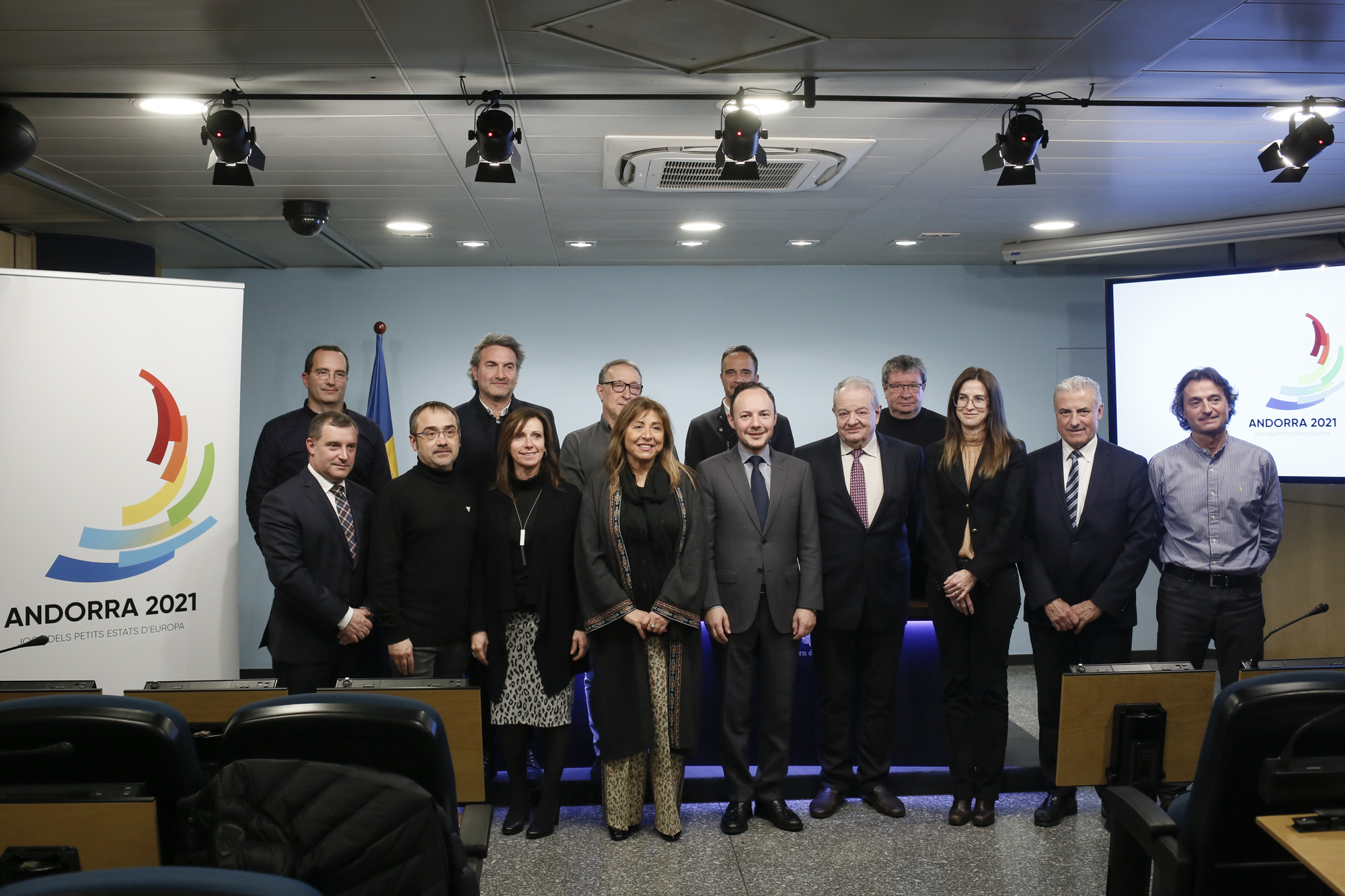 Xavier Espot i Jaume Martí presenten la imatge gràfica dels Jocs dels Petits Estats d’Europa que acollirà Andorra el 2021
