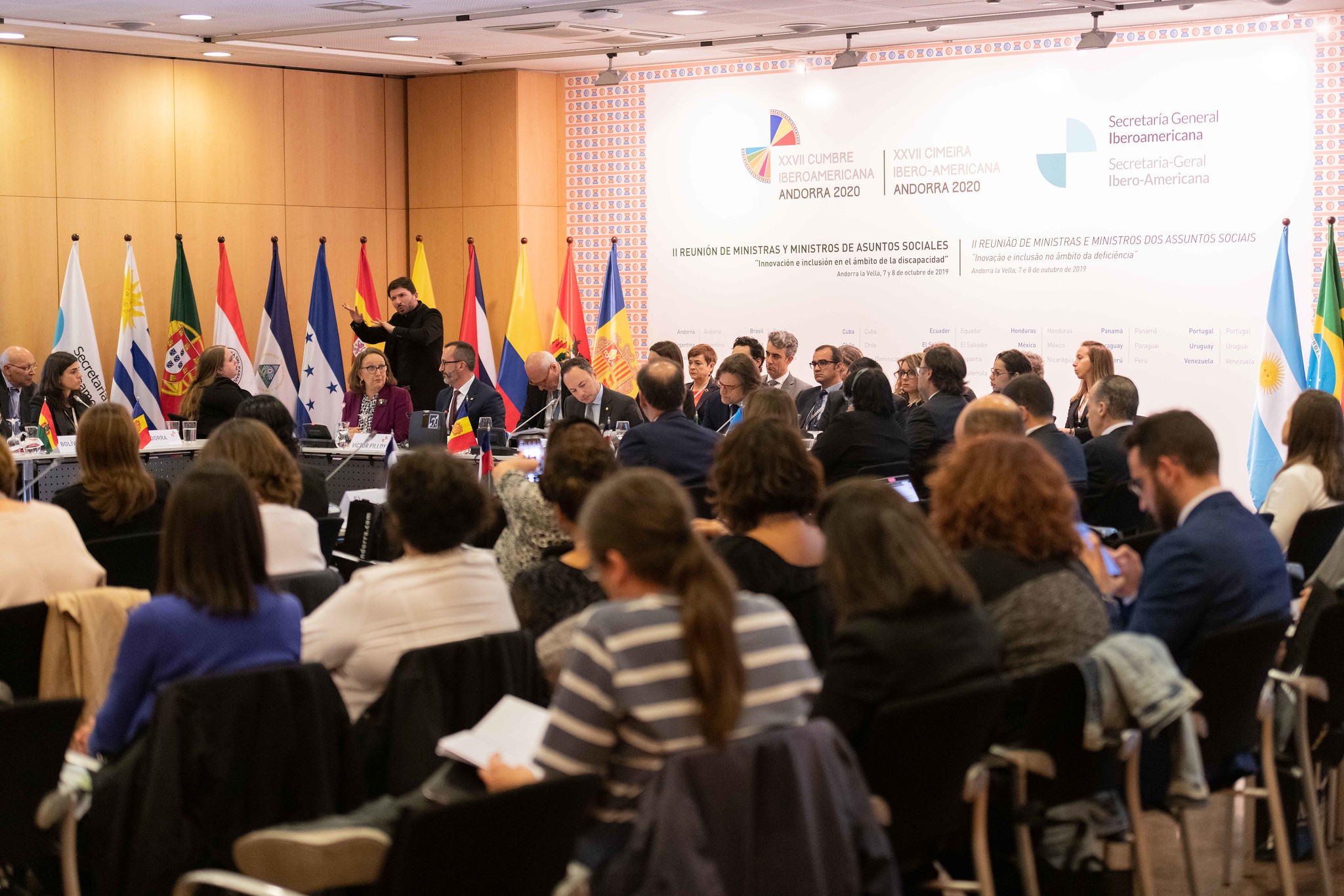 Xavier Espot, Víctor Filloy i Rebeca Grynspan inauguren la II Reunió Iberoamericana de Ministres d’Afers Socials a Andorra