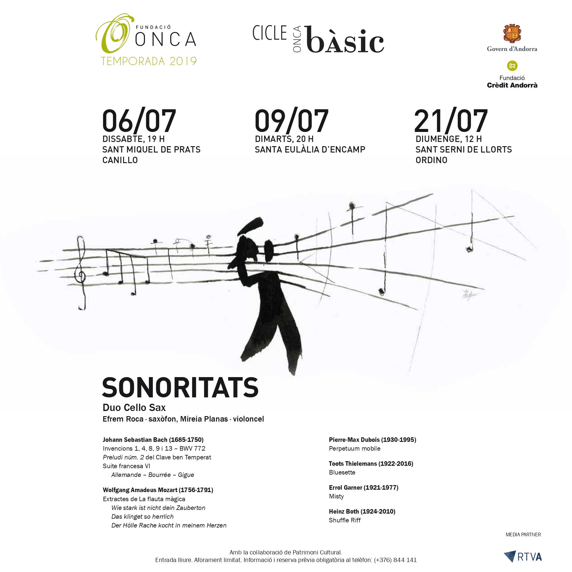 El Cicle ONCA Bàsic incorpora nova formació: Duo Cello Sax