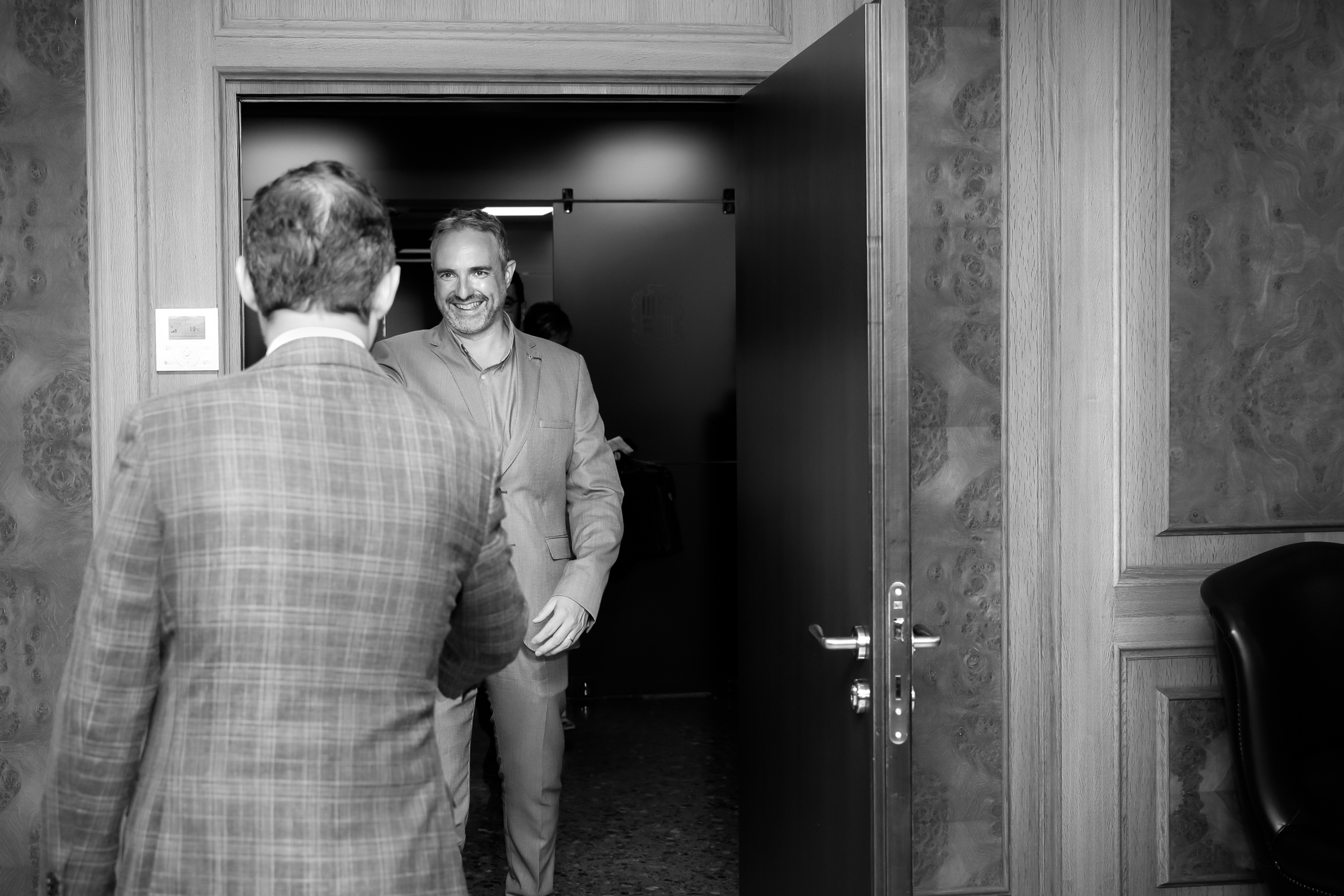 Xavier Espot rep l’alcalde de la Seu d’Urgell, Jordi Fàbrega