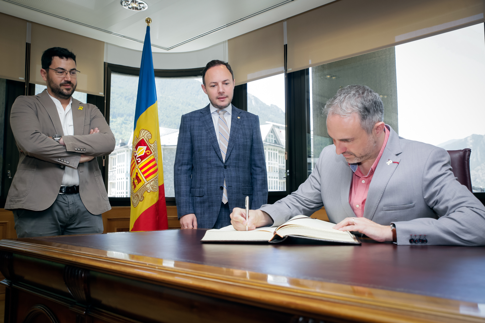 Xavier Espot rep l’alcalde de la Seu d’Urgell, Jordi Fàbrega