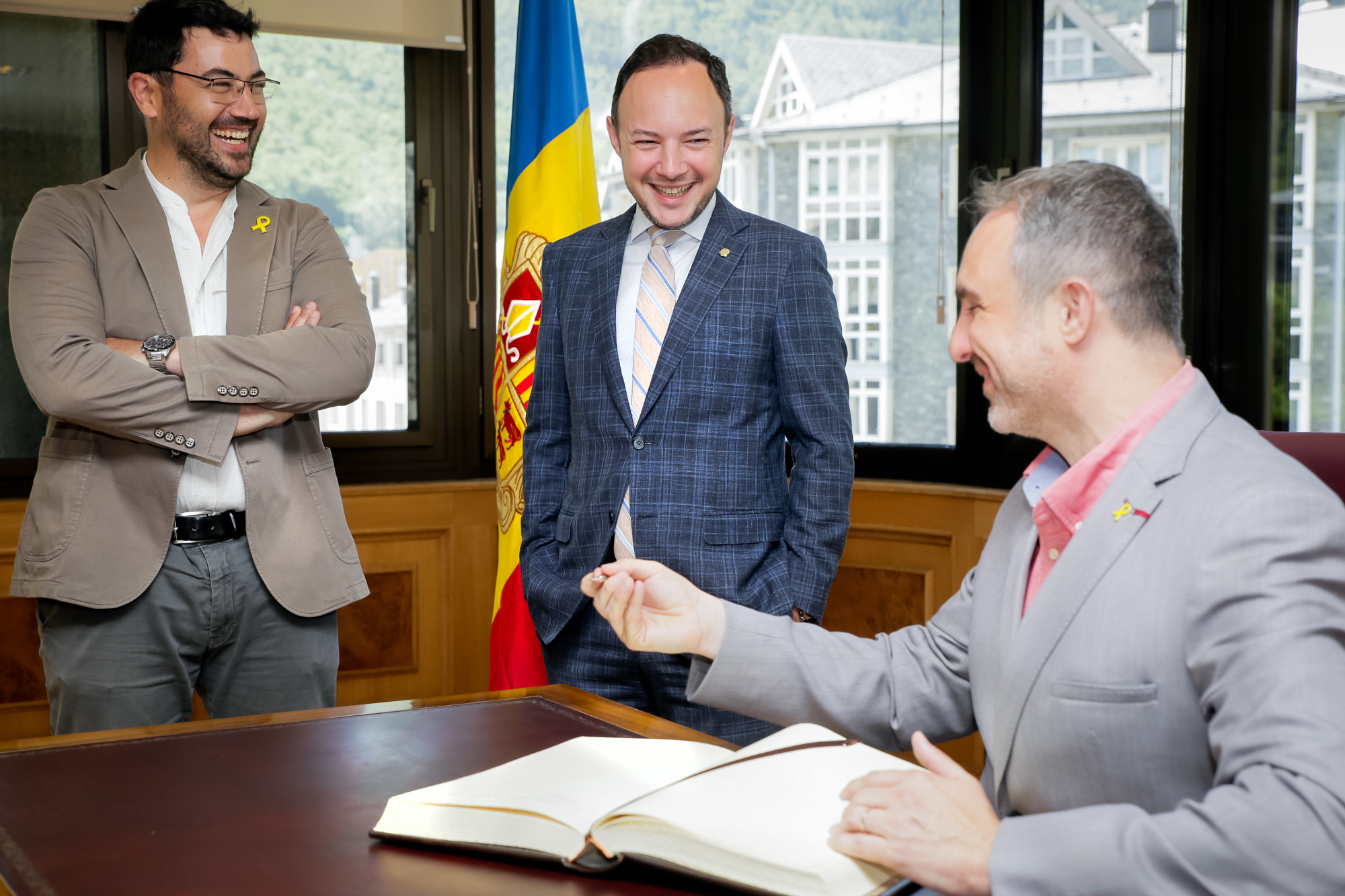 Xavier Espot rep l’alcalde de la Seu d’Urgell, Jordi Fàbrega