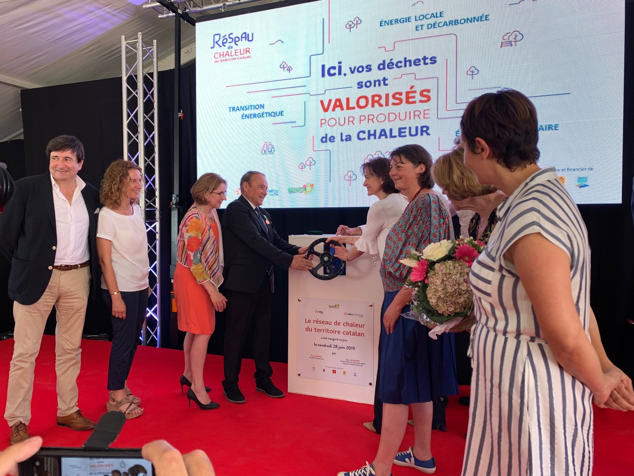 Calvó i Moles assisteixen a la inauguració de la nova xarxa de calor de Perpinyà