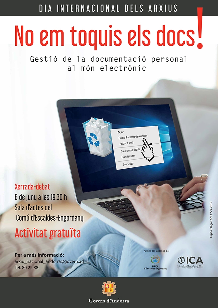 L’Arxiu Nacional organitza una xerrada debat en el marc del Dia internacional dels arxius