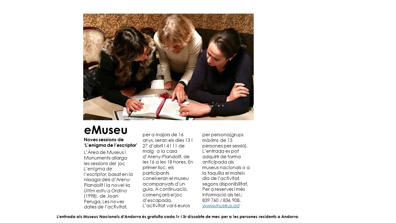 El joc d’escapada “L’enigma de l’escriptor” amplia el nombre de sessions