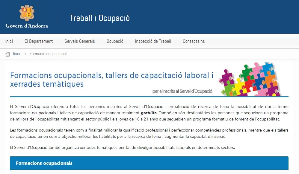 El catàleg de formació d’Ocupació amplia el ventall de serveis