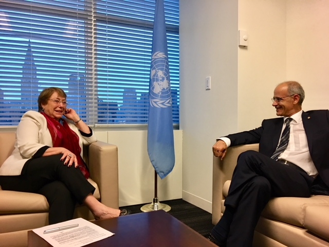 Martí reafirma el compromís d’Andorra en la defensa dels Drets Humans a l’Alta comissionada de les Nacions Unides, Michelle Bachellet