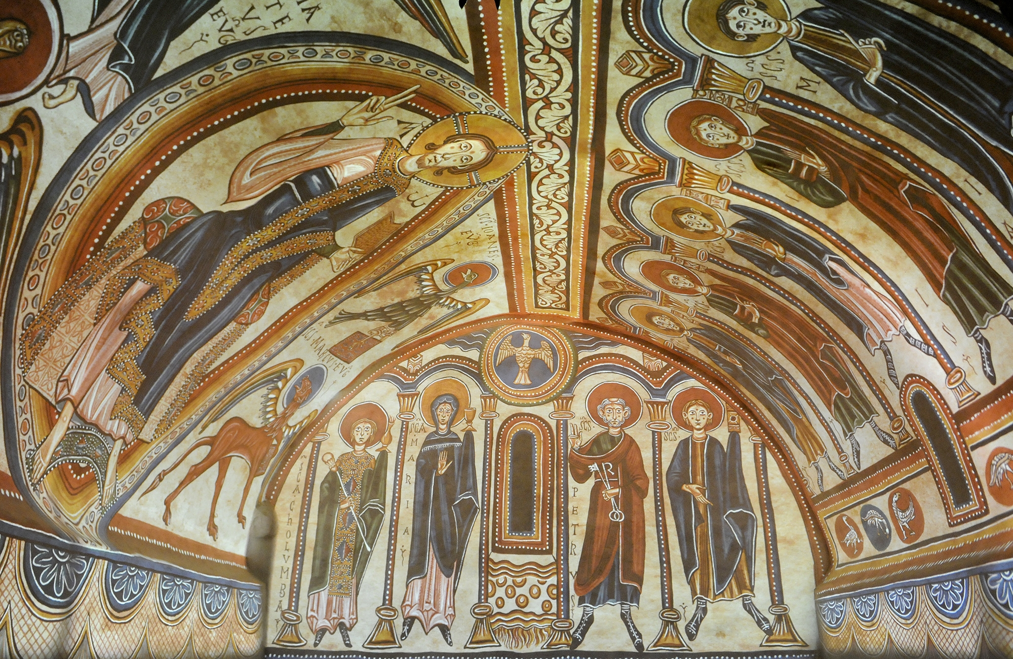 El videomapatge de Santa Coloma recrea les pintures murals al seu lloc original