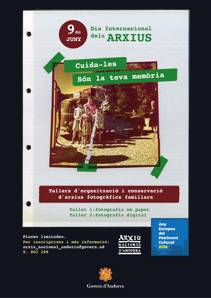 L'Arxiu Nacional s'afegeix a la celebració del Dia internacional dels arxius amb l'organització de dos tallers sobre la conservació de fotografies