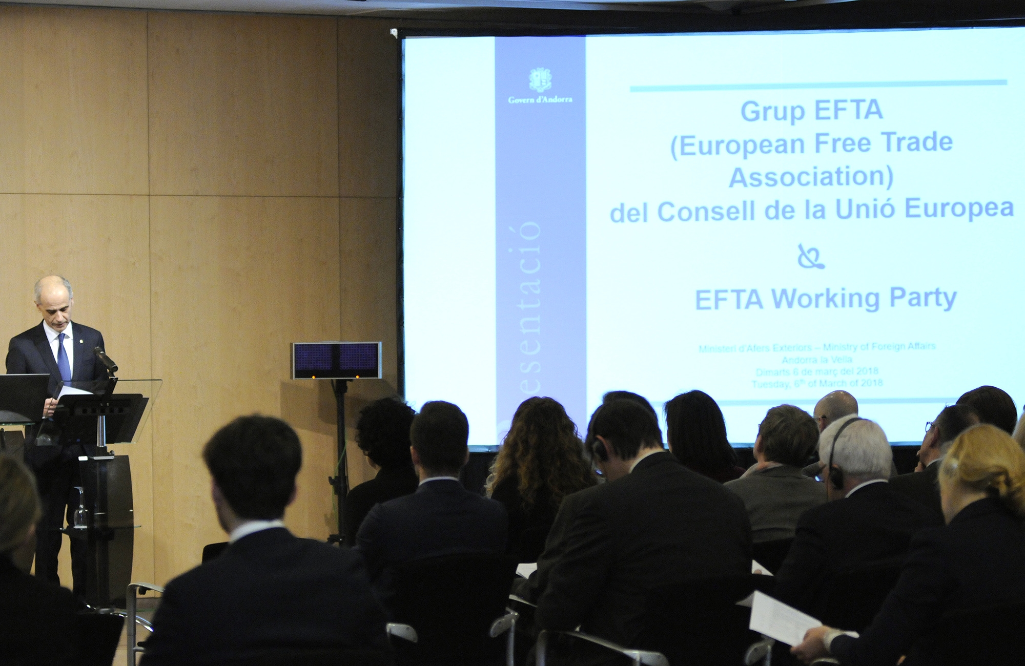 Martí defensa les particularitats d'Andorra en l'acord d'associació amb Europa en l'acte inaugural del congrés del Grup EFTA