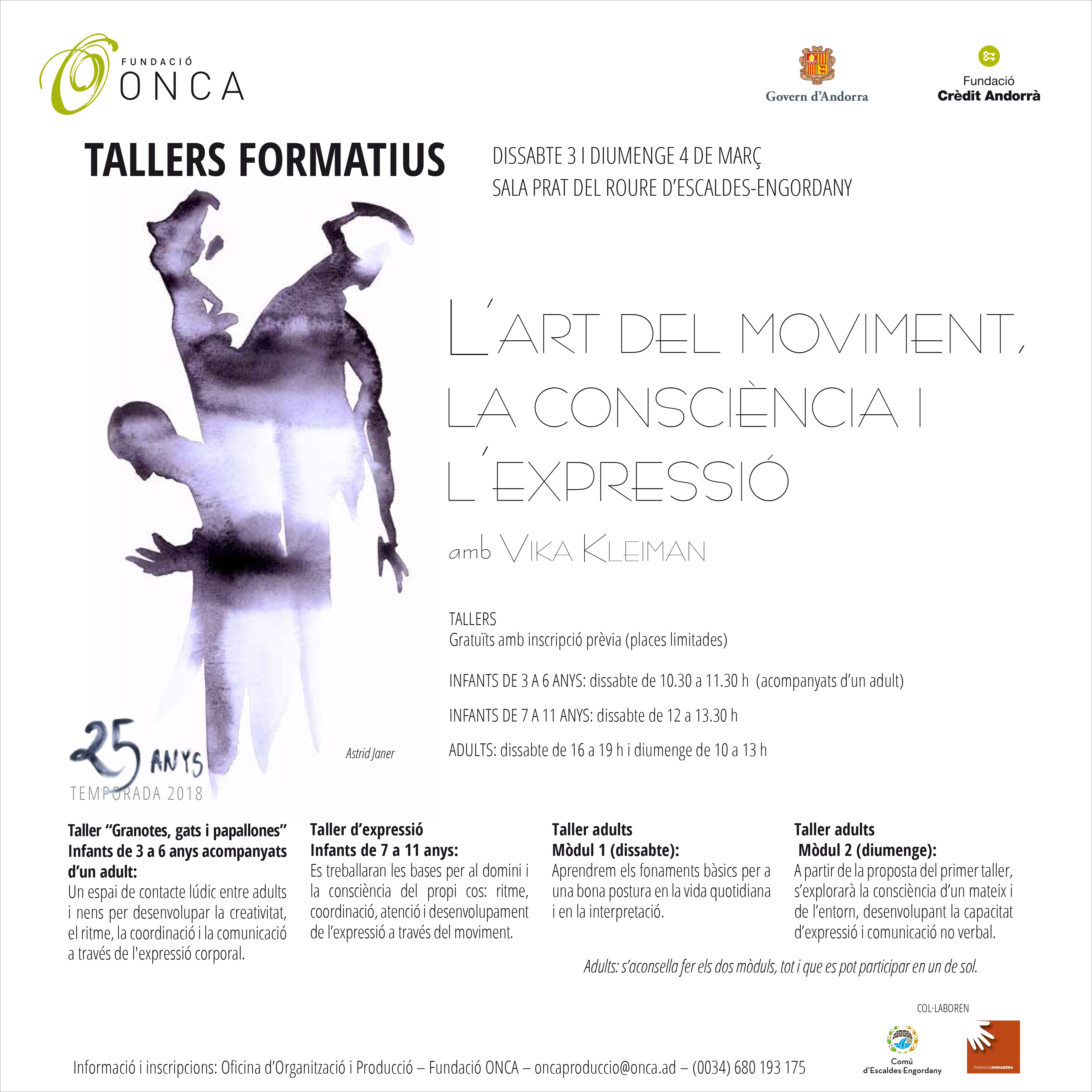 La Fundació ONCA inicia una nova edició dels tallers creatius per a alumnes, professors de música i públic en general