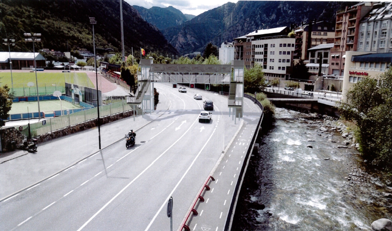 El Govern adjudica la construcció del pas elevat per a vianants sobre la CG1 a l'alçada de l'Estadi Comunal d'Andorra la Vella