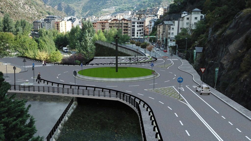 S'adjudiquen les obres de construcció de la rotonda a la CG1 sobre el riu Gran Valira a la cruïlla amb la CS140