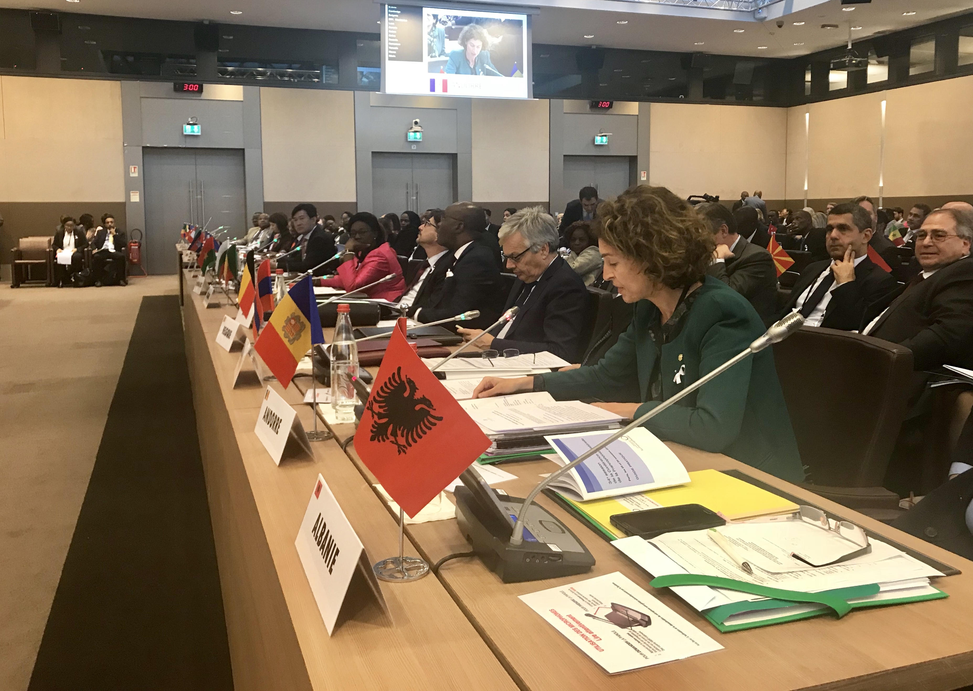 Ubach relata les polítiques econòmiques, socials i mediambientals d'Andorra davant la 34a Conferència Ministerial de l'OIF