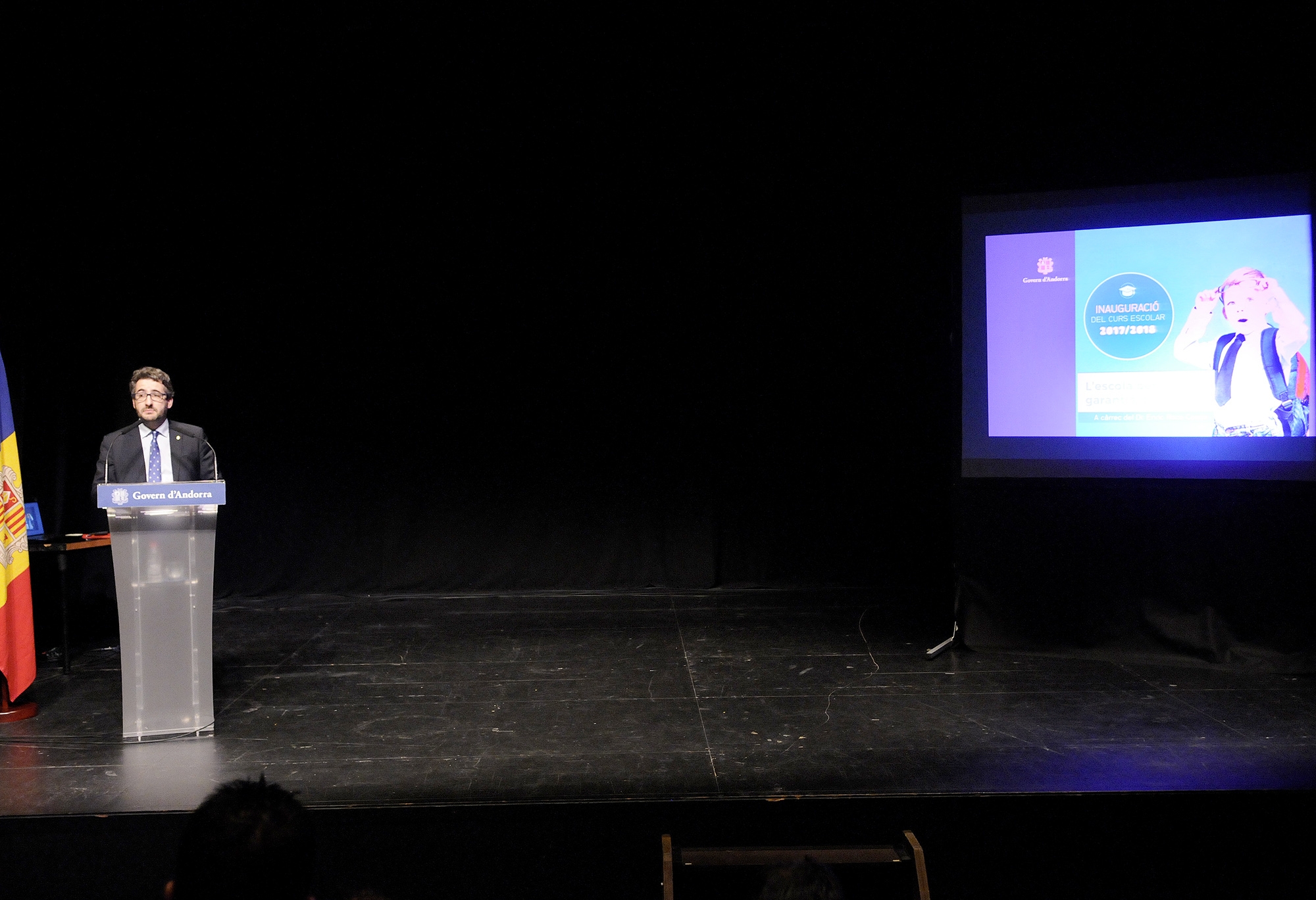 Jover lloa la diversitat i inclusivitat de les escoles d'Andorra en l'acte d'inauguració del curs escolar 2017-2018